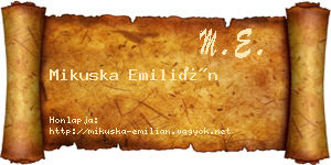 Mikuska Emilián névjegykártya